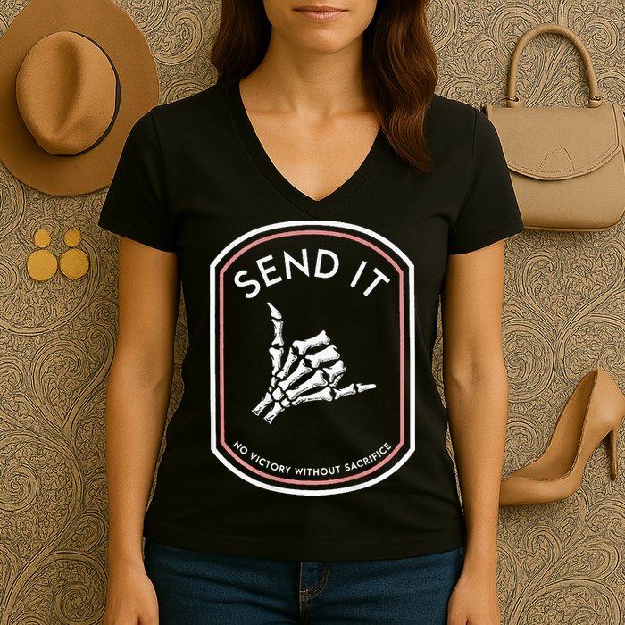 Send It No Victory Without Sacrifice Women's V-Neck T-Shirt