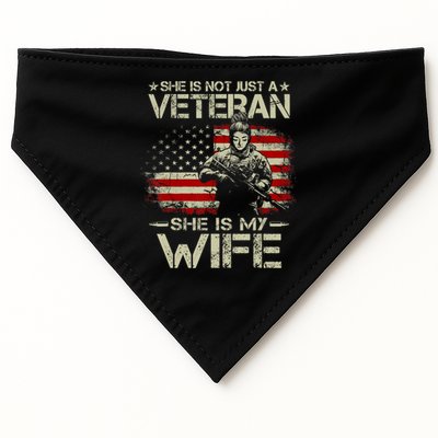 She Is Not Just A Veteran She Is My Wife Army Wife Life USA-Made Doggie Bandana
