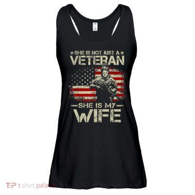 She Is Not Just A Veteran She Is My Wife Army Wife Life Ladies Essential Flowy Tank
