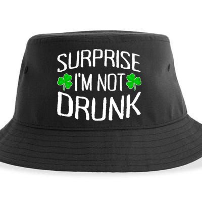 Surprise I'm Not Drunk St. Patricks Day Sober Party Sobriety Sustainable Bucket Hat