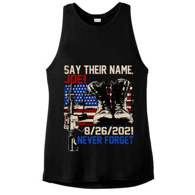 Say Ir Names Joe Names Of Fallen Soldiers 13 Heroes Ladies PosiCharge Tri-Blend Wicking Tank