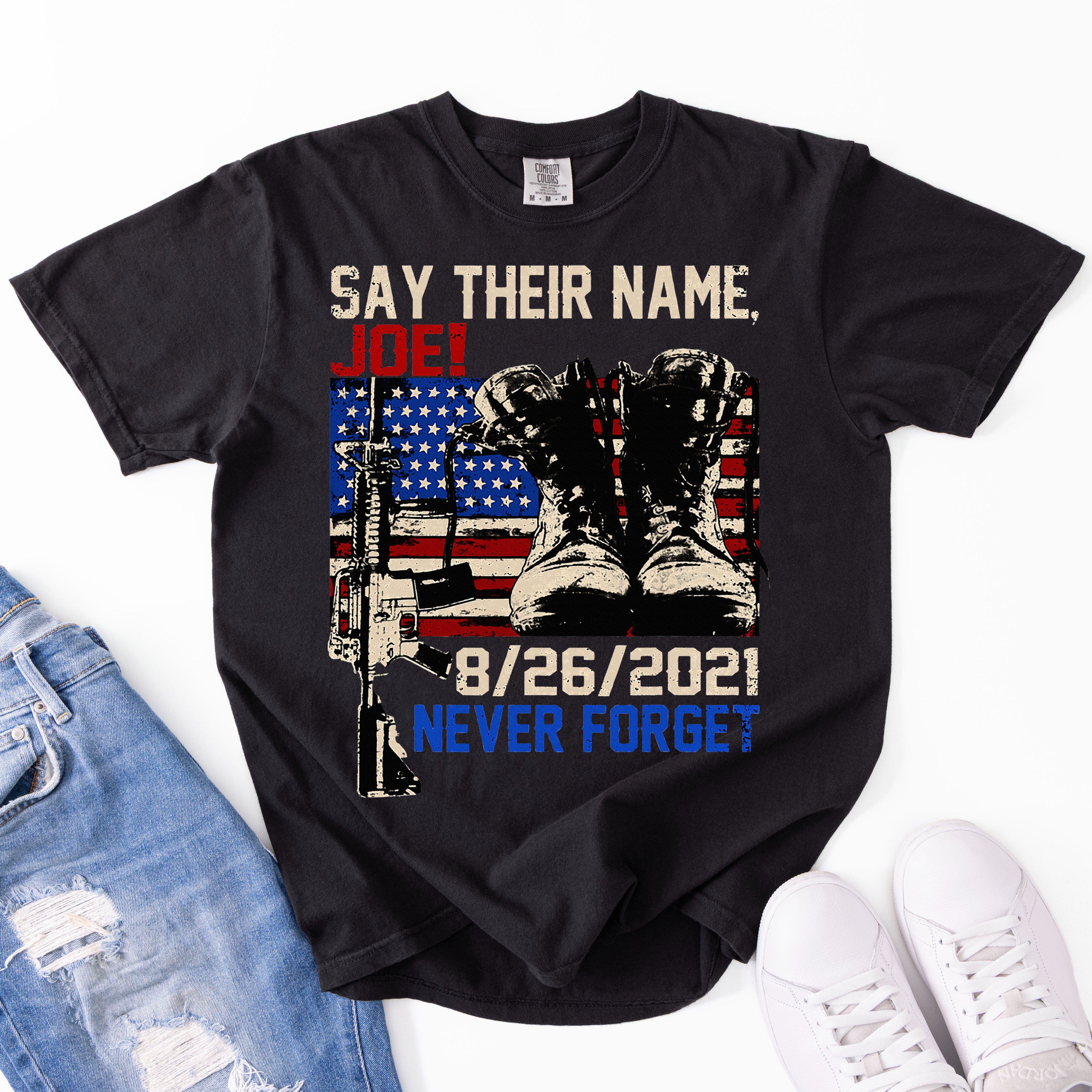 Say Ir Names Joe Names Of Fallen Soldiers 13 Heroes Garment-Dyed Heavyweight T-Shirt