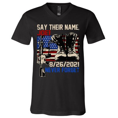 Say Ir Names Joe Names Of Fallen Soldiers 13 Heroes V-Neck T-Shirt
