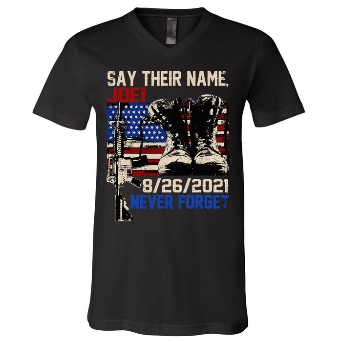 Say Ir Names Joe Names Of Fallen Soldiers 13 Heroes V-Neck T-Shirt