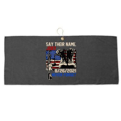 Say Ir Names Joe Names Of Fallen Soldiers 13 Heroes Large Microfiber Waffle Golf Towel