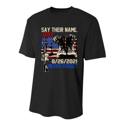 Say Ir Names Joe Names Of Fallen Soldiers 13 Heroes Youth Performance Sprint T-Shirt