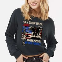 Say Ir Names Joe Names Of Fallen Soldiers 13 Heroes Cropped Pullover Crew