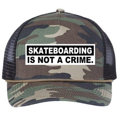 Skateboarding Is Not A Crime Cool Retro Rope Trucker Hat Cap