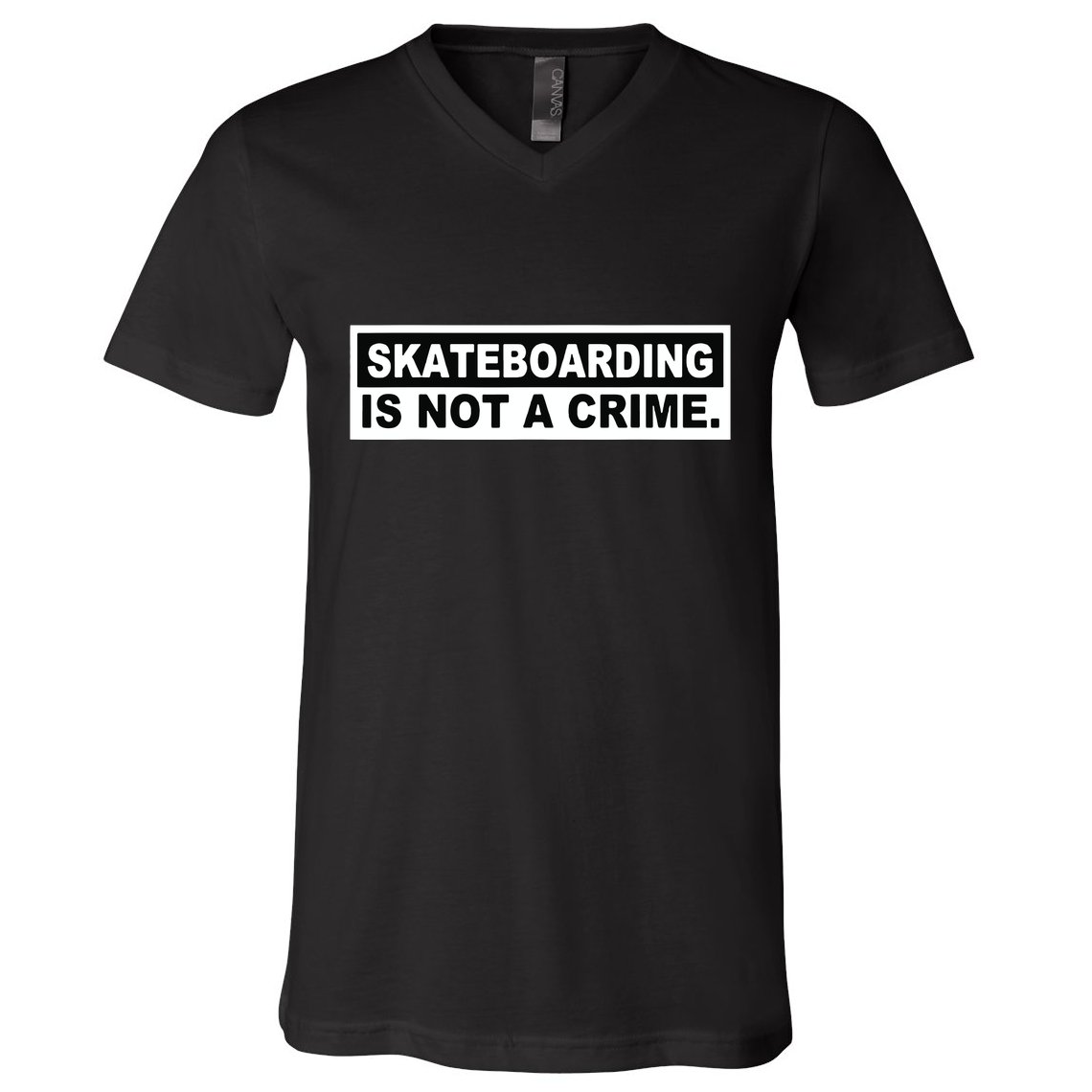 Skateboarding Is Not A Crime Cool Design V-Neck T-Shirt