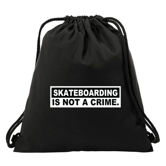 Skateboarding Is Not A Crime Cool Design Drawstring Bag