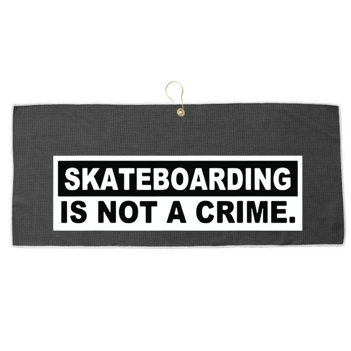 Skateboarding Is Not A Crime Cool Design Large Microfiber Waffle Golf Towel
