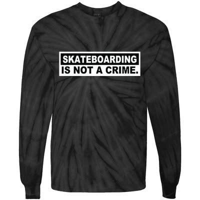 Skateboarding Is Not A Crime Cool Design Tie-Dye Long Sleeve Shirt