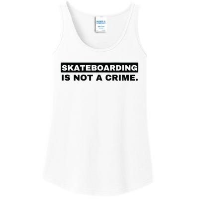 Skateboarding Is Not A Crime Graphic On Back Ladies Essential Tank