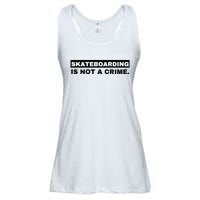 Skateboarding Is Not A Crime Graphic On Back Ladies Essential Flowy Tank