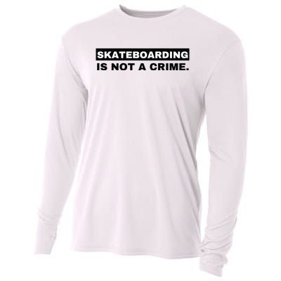 Skateboarding Is Not A Crime Graphic On Back Cooling Performance Long Sleeve Crew