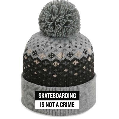 Skateboarding Is Not A Crime Skate Skateboard The Baniff Cuffed Pom Beanie