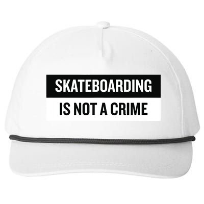 Skateboarding Is Not A Crime Skate Skateboard Snapback Five-Panel Rope Hat