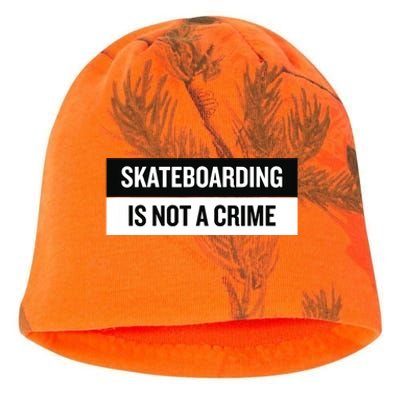 Skateboarding Is Not A Crime Skate Skateboard Kati - Camo Knit Beanie