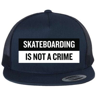 Skateboarding Is Not A Crime Skate Skateboard Flat Bill Trucker Hat