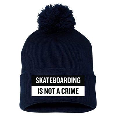 Skateboarding Is Not A Crime Skate Skateboard Pom Pom 12in Knit Beanie