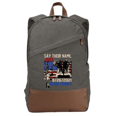 Say Ir Names Joe Names Of Fallen Soldiers 13 Heroes Cotton Canvas Backpack