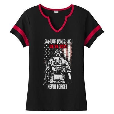 Say Ir Names Joe Names Of Fallen Soldiers 13 Heroes Ladies Halftime Notch Neck Tee