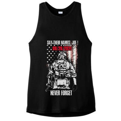 Say Ir Names Joe Names Of Fallen Soldiers 13 Heroes Ladies PosiCharge Tri-Blend Wicking Tank
