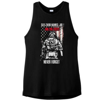 Say Ir Names Joe Names Of Fallen Soldiers 13 Heroes Ladies PosiCharge Tri-Blend Wicking Tank