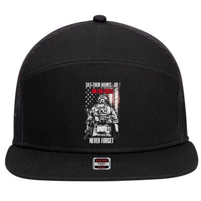Say Ir Names Joe Names Of Fallen Soldiers 13 Heroes 7 Panel Mesh Trucker Snapback Hat