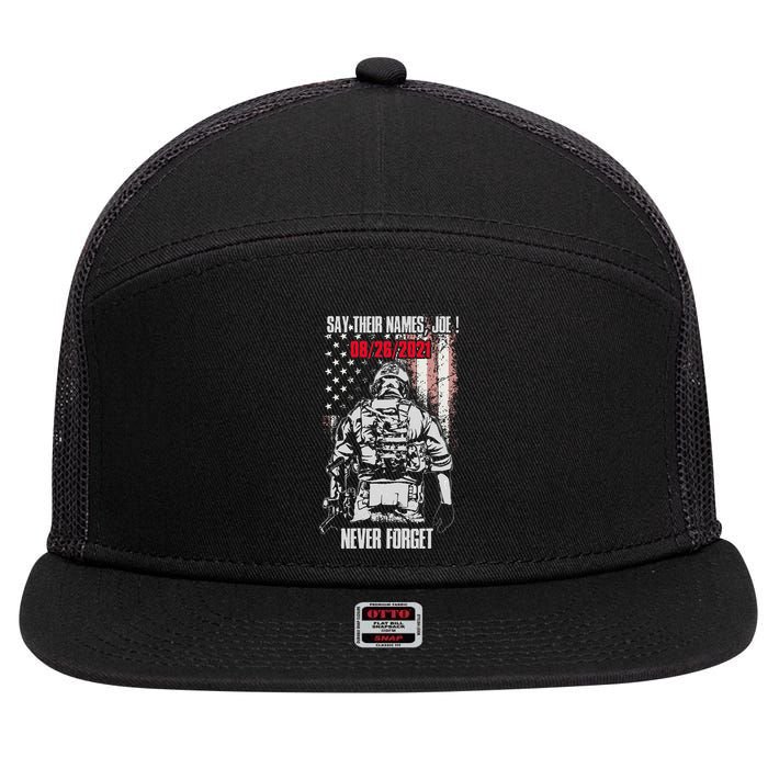 Say Ir Names Joe Names Of Fallen Soldiers 13 Heroes 7 Panel Mesh Trucker Snapback Hat