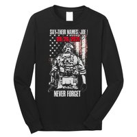 Say Ir Names Joe Names Of Fallen Soldiers 13 Heroes Long Sleeve Shirt