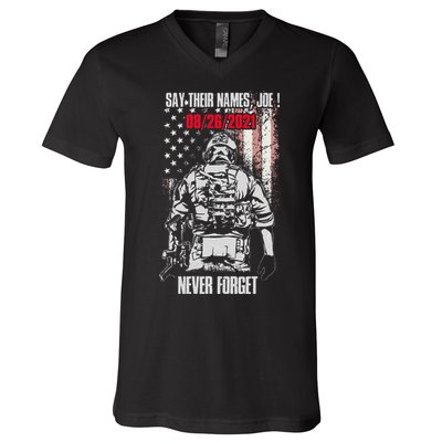 Say Ir Names Joe Names Of Fallen Soldiers 13 Heroes V-Neck T-Shirt