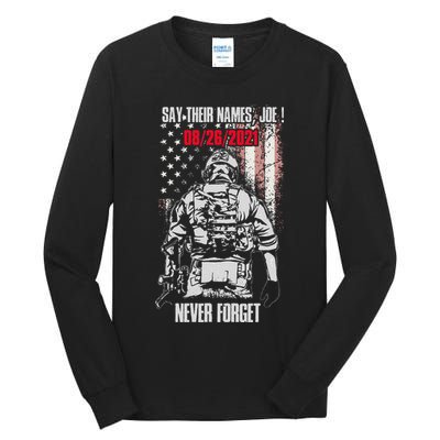 Say Ir Names Joe Names Of Fallen Soldiers 13 Heroes Tall Long Sleeve T-Shirt