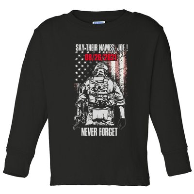 Say Ir Names Joe Names Of Fallen Soldiers 13 Heroes Toddler Long Sleeve Shirt