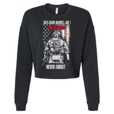 Say Ir Names Joe Names Of Fallen Soldiers 13 Heroes Cropped Pullover Crew