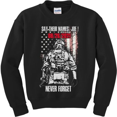 Say Ir Names Joe Names Of Fallen Soldiers 13 Heroes Kids Sweatshirt