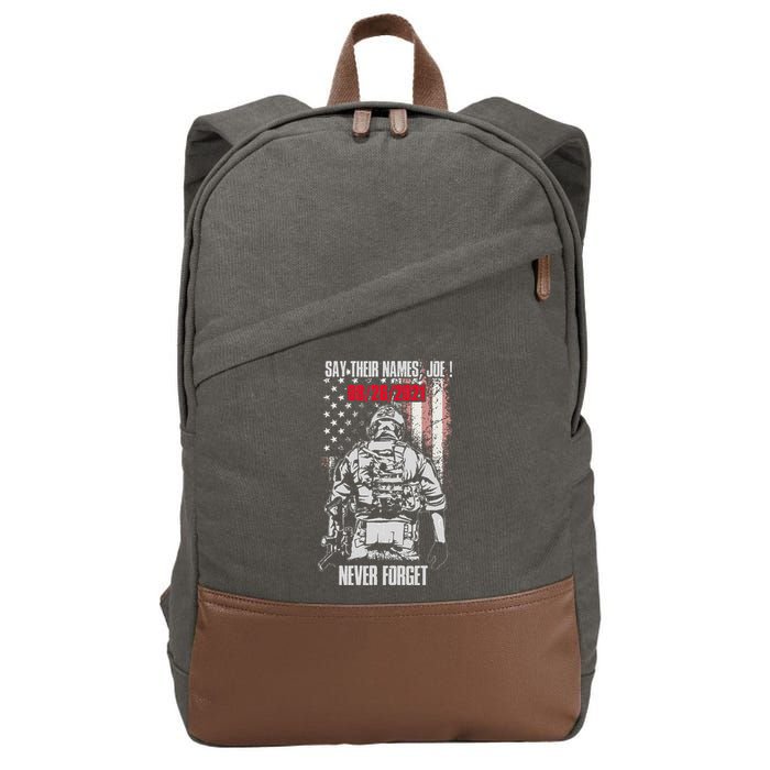 Say Ir Names Joe Names Of Fallen Soldiers 13 Heroes Cotton Canvas Backpack