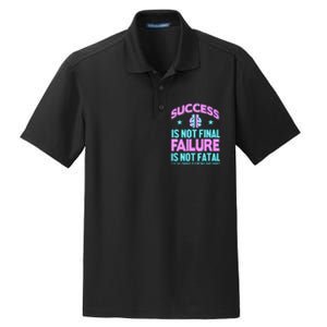 Success Is Not Final Failure Is Not Fatal Dry Zone Grid Polo