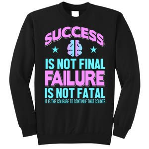 Success Is Not Final Failure Is Not Fatal Tall Sweatshirt