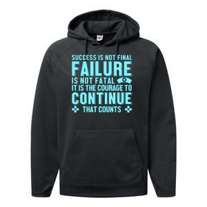 Success Is Not Final Failure Performance Fleece Hoodie