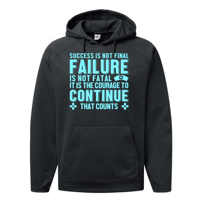 Success Is Not Final Failure Performance Fleece Hoodie