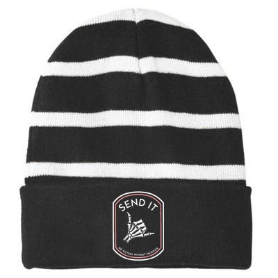 Send It No Victory Without Sacrifice Striped Beanie with Solid Band