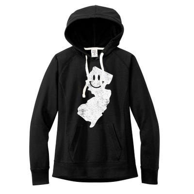 Smiling In Nj – Funny New Jersey Happy Face Women's Fleece Hoodie