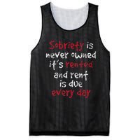 Sobriety Is Never Owned Sobriety Anniversary Sober Aa Na Mesh Reversible Basketball Jersey Tank