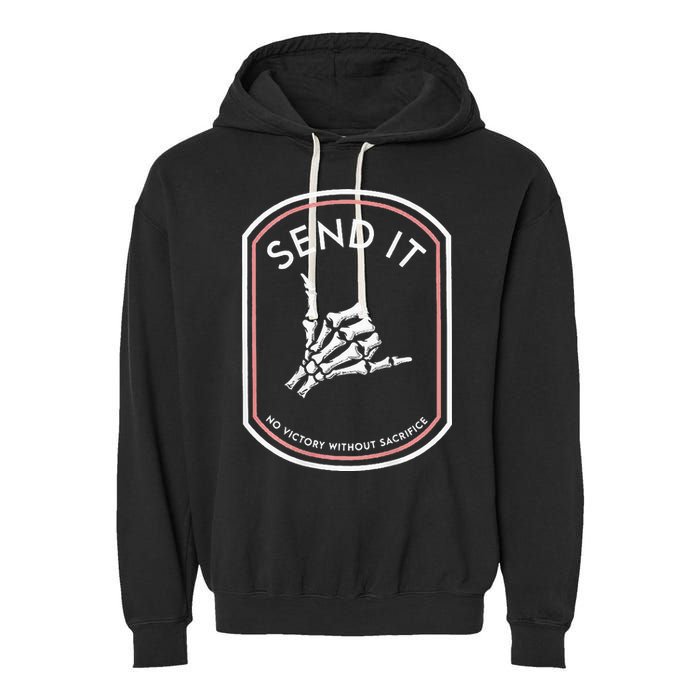Send It No Victory Without Sacrifice Garment-Dyed Fleece Hoodie