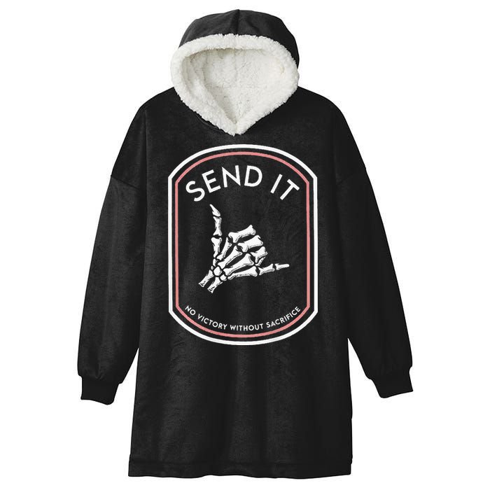 Send It No Victory Without Sacrifice Hooded Wearable Blanket