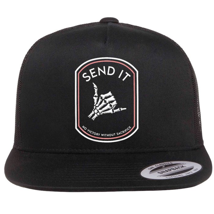 Send It No Victory Without Sacrifice Flat Bill Trucker Hat