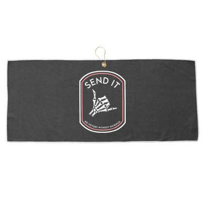 Send It No Victory Without Sacrifice Large Microfiber Waffle Golf Towel