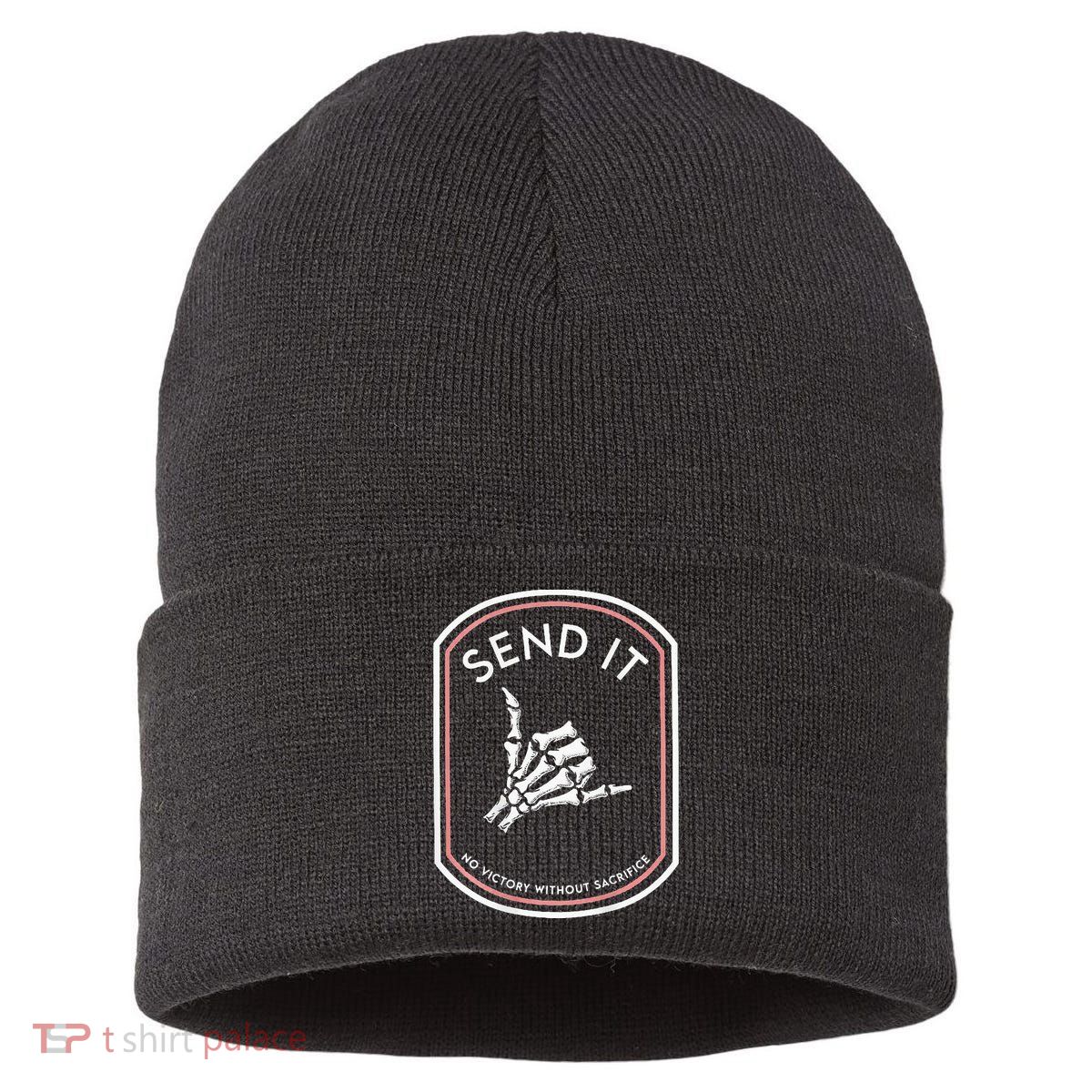 Send It No Victory Without Sacrifice Sustainable Knit Beanie
