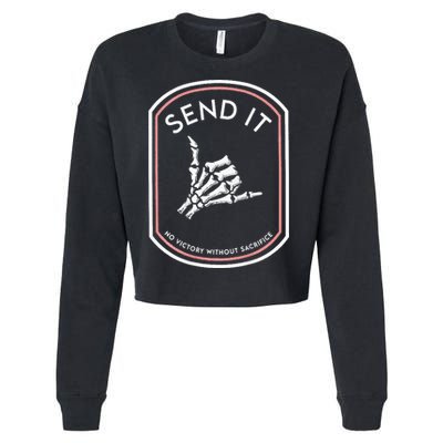 Send It No Victory Without Sacrifice Cropped Pullover Crew